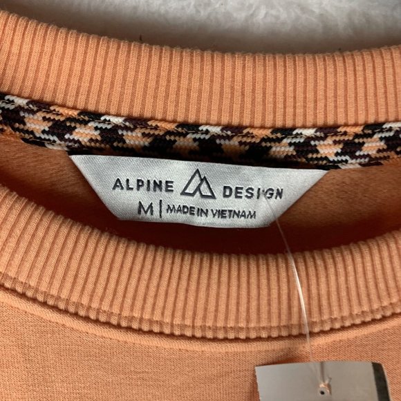 Alpine Design Sweater Women's Medium Bright Orange Panorama Crew Pullover 7127 - Picture 3 of 6